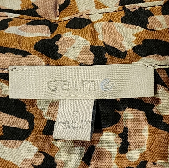 Johnny Was Calme 100% Cotton Button Down Shirt Boho Animal Print Blouse S - Picture 7 of 7